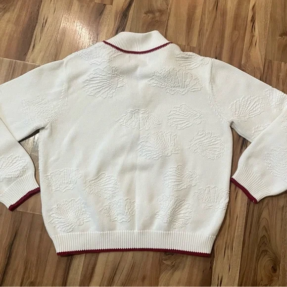 Vintage 90s Cabela’s cotton lighthouse embossed half-zip sweater nautical - Picture 3 of 8